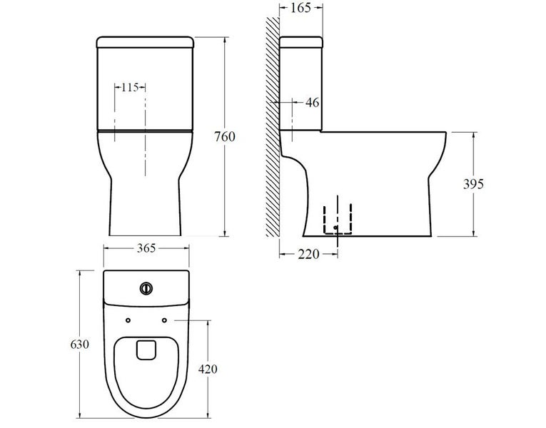 SPAR CLOSE COUPLED RIMLESS TOILET SUITE S PAN Carousel 2