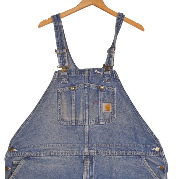 Carhartt Blue Denim Overalls Dungarees 50 x 30 Carousel 2