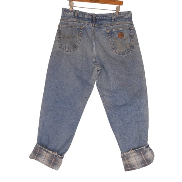 Vintage Carhartt Flannel Lined Relaxed Fit Denim Jeans Pants 36 x 32 Carousel 1