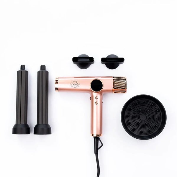 H2D 4-in-1 Xtreme Ionic Magnetic Hairdryer + Styler Styling Iron - Rose Gold Carousel 1