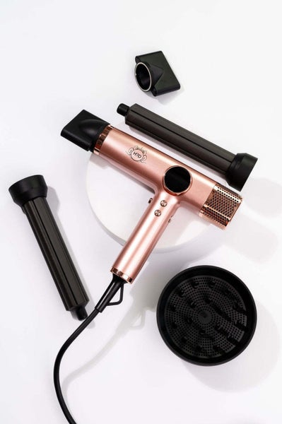 H2D 4-in-1 Xtreme Ionic Magnetic Hairdryer + Styler Styling Iron - Rose Gold Carousel 7