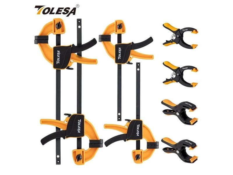 TOLESA 8PCs Woodworking Bar Clamps Set 45 Lbs Load Limit Carousel 2