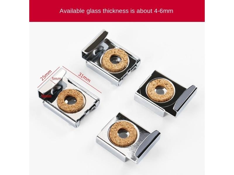 4PCS/Set Glass Fixing Clip Adjustable Mirror Bracket Hanging Holder Mirror Carousel 1