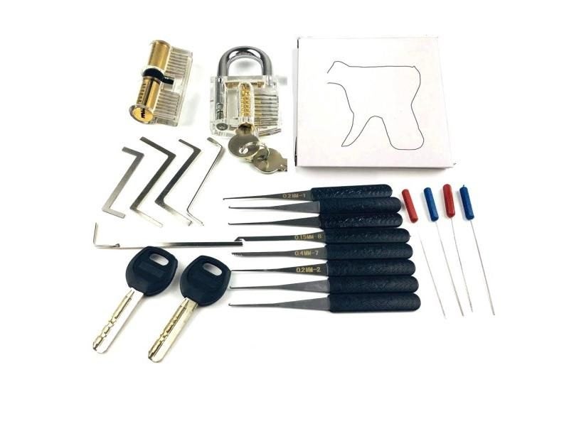 Locksmith Transparent Locks With Practice Set Broken Key Remove Tool 5pcs Carousel 2