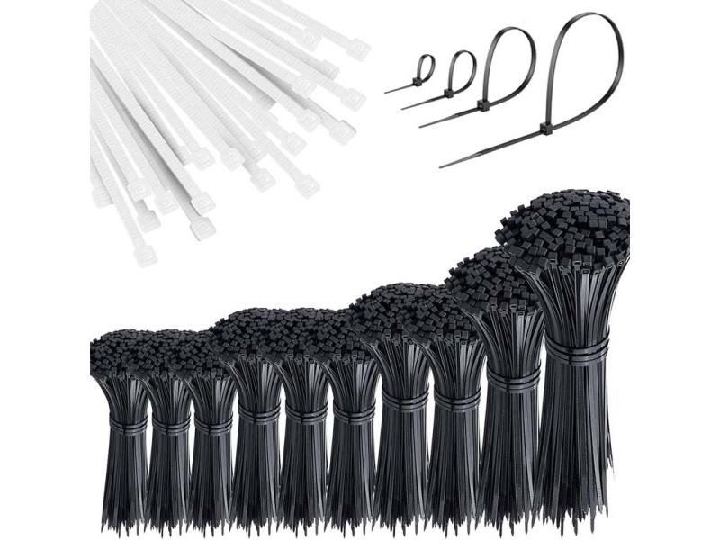 25-100Pcs Black/White Cable Ties Self-locking Plastic Nylon Wire Cable Zip Tie Carousel 2