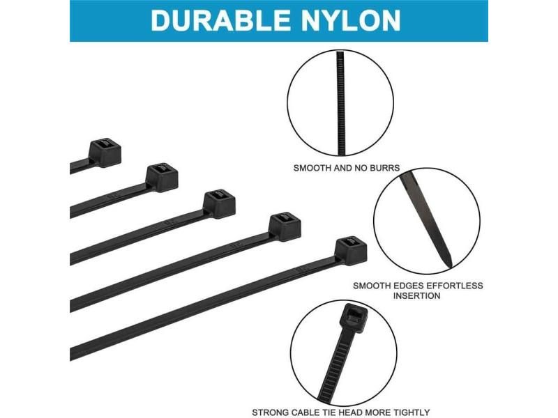 25-100Pcs Black/White Cable Ties Self-locking Plastic Nylon Wire Cable Zip Tie Carousel 1