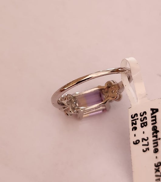 Ametrine Ring in solid 925 Silver Carousel 7