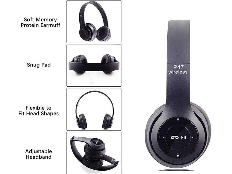 PTN New P47 Bluetooth Headset - Black Sale Sale Sale Carousel 16