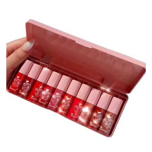 NNETM 10 pcs Shimmer Mini Lip Gloss Kit - Hydrating Liquid Lipsticks Long Las... Carousel 1