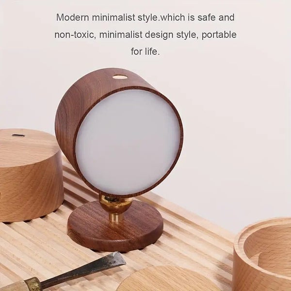 NNETM Wireless Sapele Wood Bedroom Reading Lamp in Sapele Wood color Carousel 5