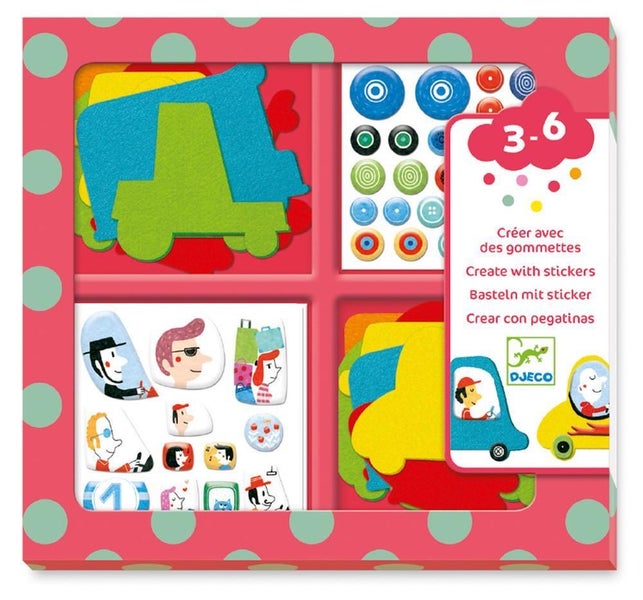 Djeco: I Love Cars Sticker Kit Carousel 1