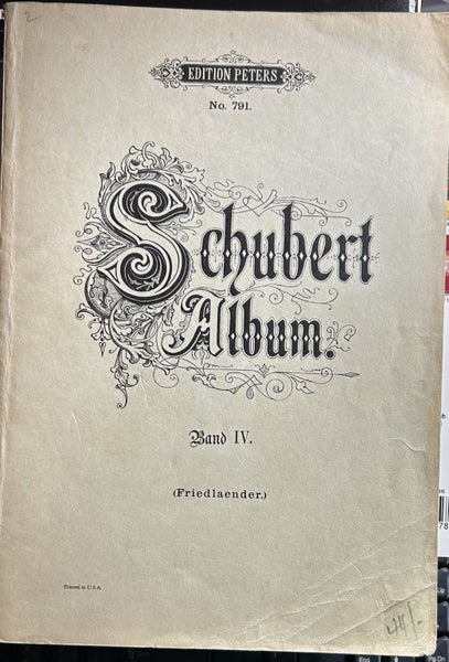 Schubert Album Band IV Friedlaender Editions Peters No 791 No 140 Carousel 1