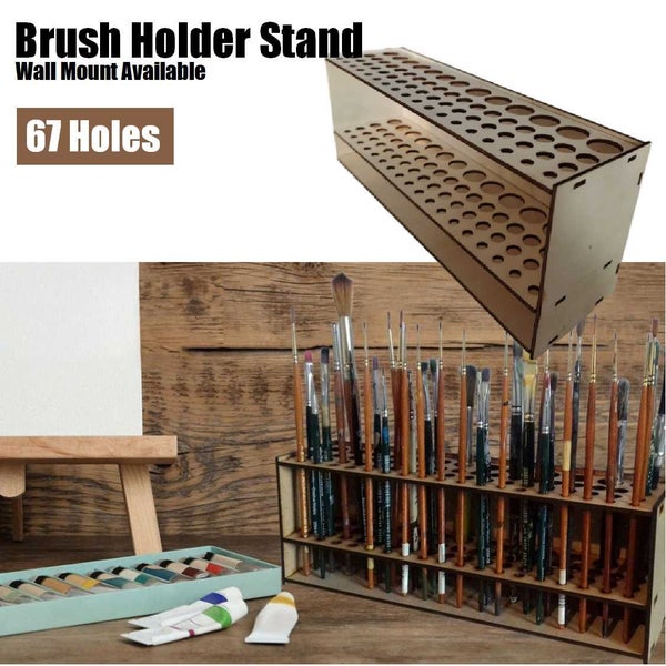 Wood Artist Paint Brush Set Holder Stationary Organizer *Over Stocked* Carousel 1