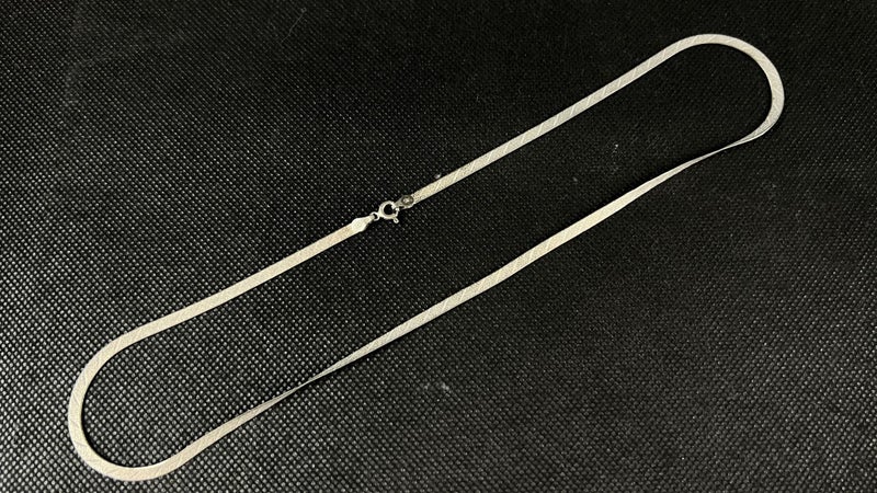 Vintage Sterling Silver Italian Flat Link Snake Chain - Lot Y619 Carousel 1