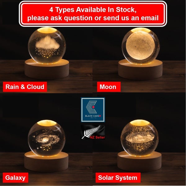 Brand New 3D Galaxy Crystal Ball Glass Ball LED Wooden Base *Sale NOW*62933735050881112