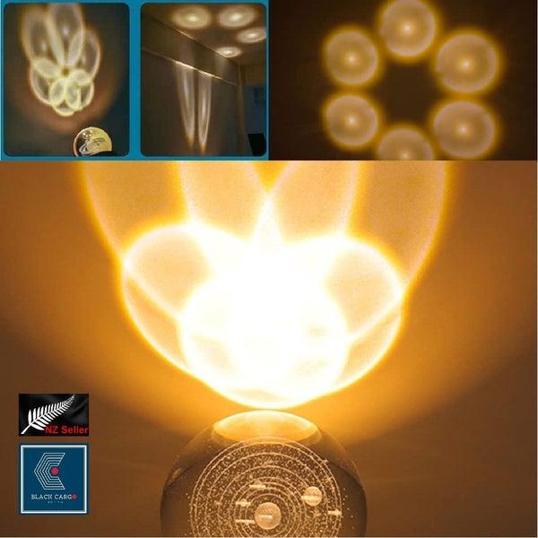 Brand New 3D Galaxy Crystal Ball Glass Ball LED Wooden Base *Sale NOW*62933735050881113