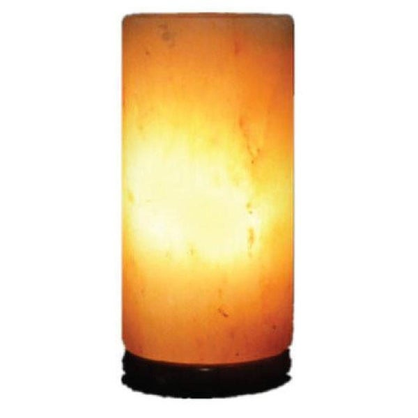 Himalayan Pink Salt Lamp - 12V 12W Cylinder Shape Carved Crystal Rock Carousel 1