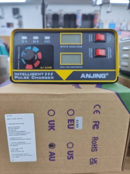 AJ-618D Auto battery charger 12V 20A 24V 10A adjustable Pulse Repair lead acid Carousel 1