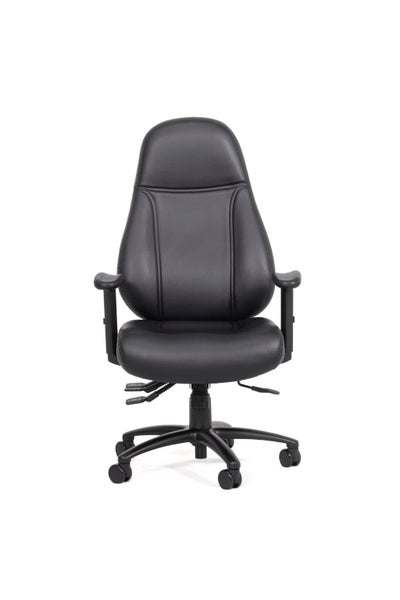 Knight's Vulcan 4 Lever 24/7 Highback Chair with Armrest, Black PU Fabric, Un... Carousel 2