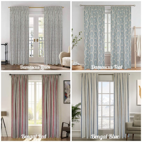 Patterned Curtains with Tripleweave Lining 2.2-3.1m (gathered width) x 2.4m Carousel 11