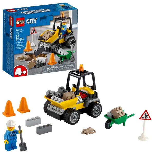 LEGO City Roadwork Truck 60284 Toy Building Kit; Cool Roadworks Construction Set Carousel 1