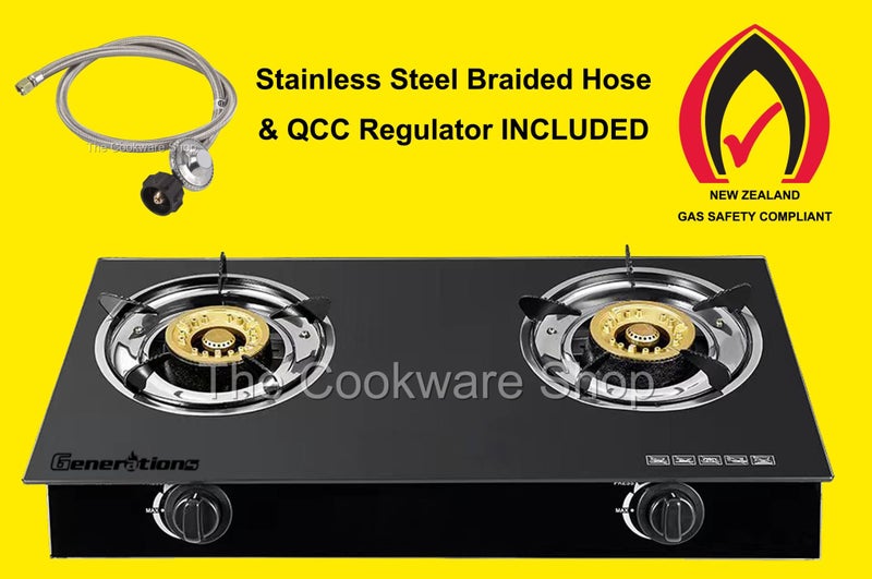2 Burner Gas Stove Tempered Glass Double Burner LPG Afterpay Available Carousel 1