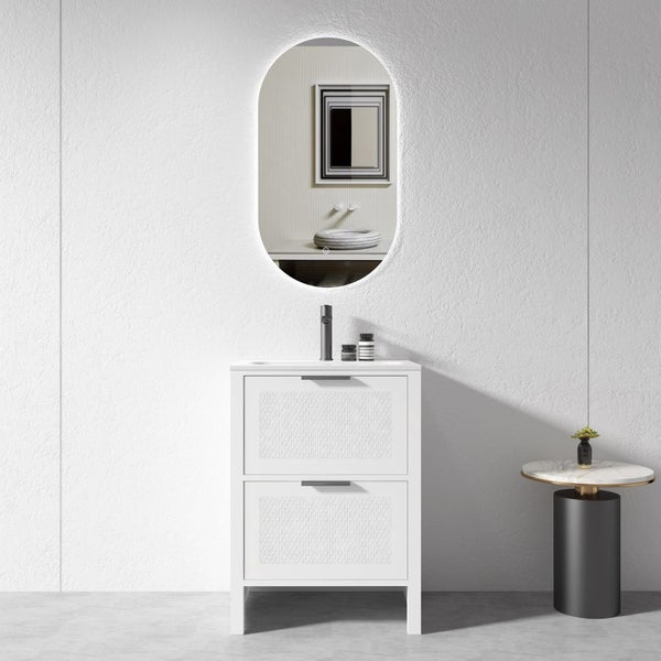 Vanity - 600mm White Plywood Floor Standing Vanity Unit Carousel 1