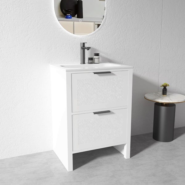 Vanity - 600mm White Plywood Floor Standing Vanity Unit Carousel 2