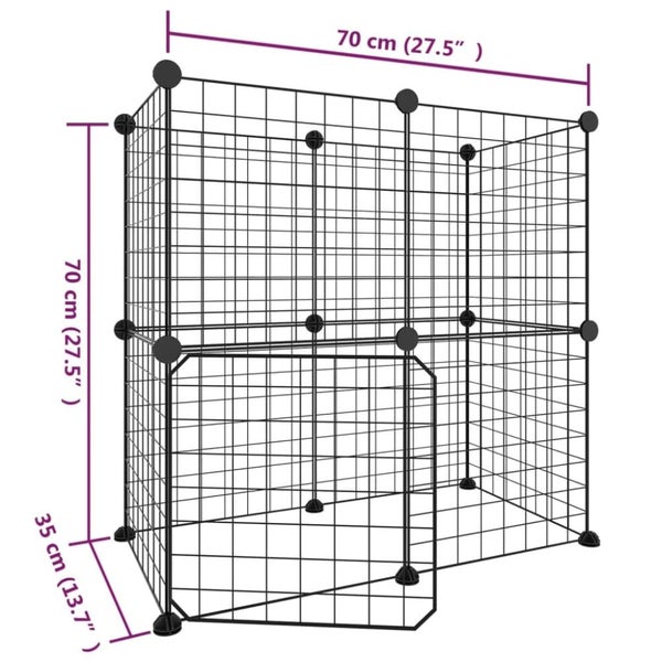 12-panel Pet Cage with Door Black 35x35 Cm Steel Tooabtt Carousel 2