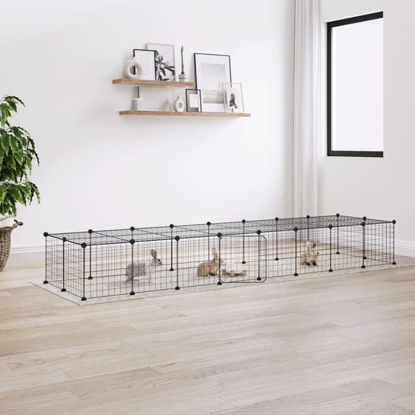 36-panel Pet Cage with Door Black 35x35 Cm Steel Tooabpi Carousel 1