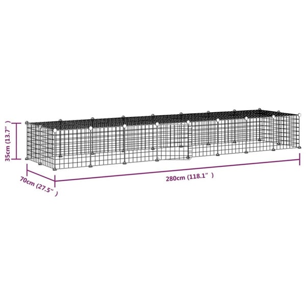 36-panel Pet Cage with Door Black 35x35 Cm Steel Tooabpi Carousel 2