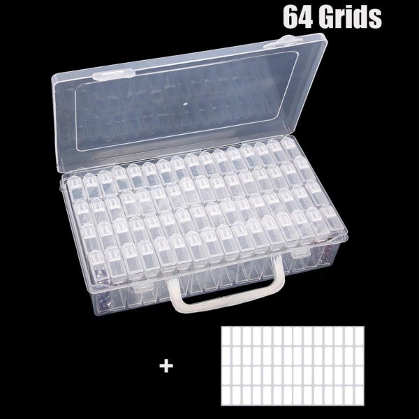Diamond Painting Storage Containers 64 Gird, Portable Bead Storage Organizer Carousel 1