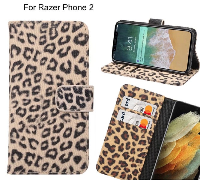Razer Phone 2 Case Leopard Leather Flip Wallet Case Carousel 1