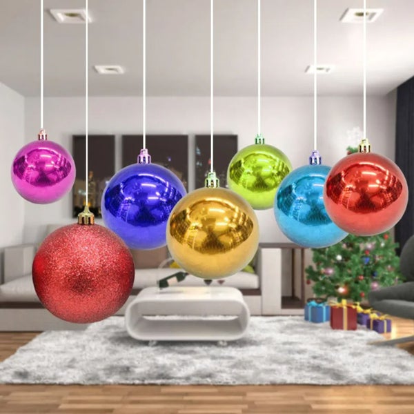 ANYDECO Christmas Balls Metal Green Shiny Hanging Decor Ornaments Carousel 3