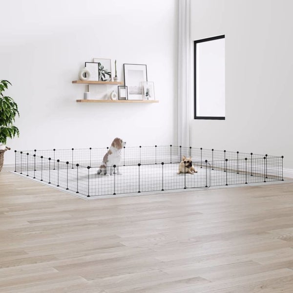 36-panel Pet Cage with Door Black 35x35 Cm Steel Tooabxo Carousel 1