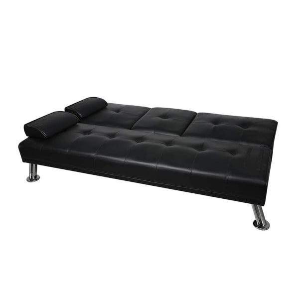 Adjustable Sofa Bed Lounge Futon Couch Leather Beds 3 Seater Cup Holder Recli... Carousel 2