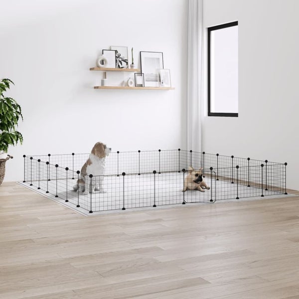 28-panel Pet Cage with Door Black 35x35 Cm Steel Tooabxb Carousel 1