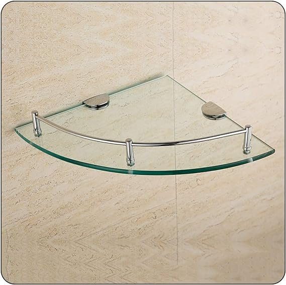 Bathroom Shelves, Bathroom Glass Corner Shelf Wall Mounted Carousel 1