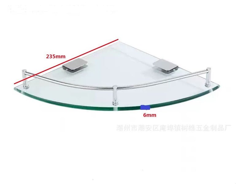 Bathroom Shelves, Bathroom Glass Corner Shelf Wall Mounted Carousel 2