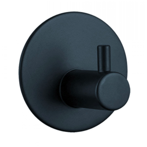 Robe Hook - Round Wall Hung Series 2200-01Matt Black Carousel 1