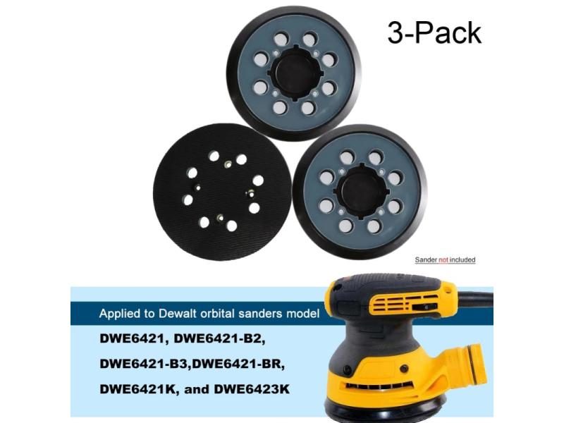 3pcs 5 Inch 125mm 8Hole Sander Backing Pad Hook Loop For DWE6423 DWE6421 Carousel 1