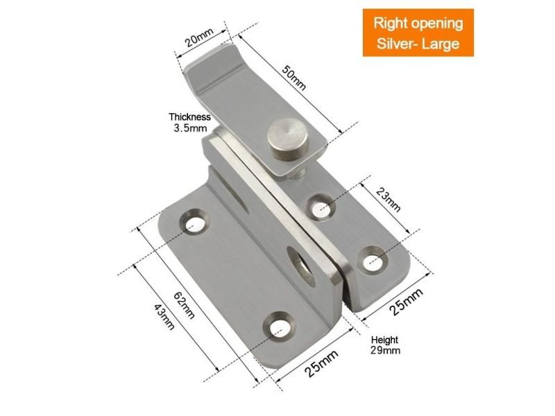 Anti-theft Sliding Door Lock Bolts Padlock Clasp Stainless Steel Gate Safety Carousel 1