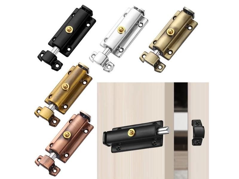 Home Automatic Stainless Steel Cabinet Hinges Security Bolt Latch Spring Carousel 2