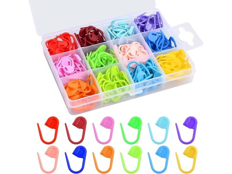 50/100Pcs Colorful Plastic Safety Pins Knitting Markers Crochet Stitch Clips Carousel 2