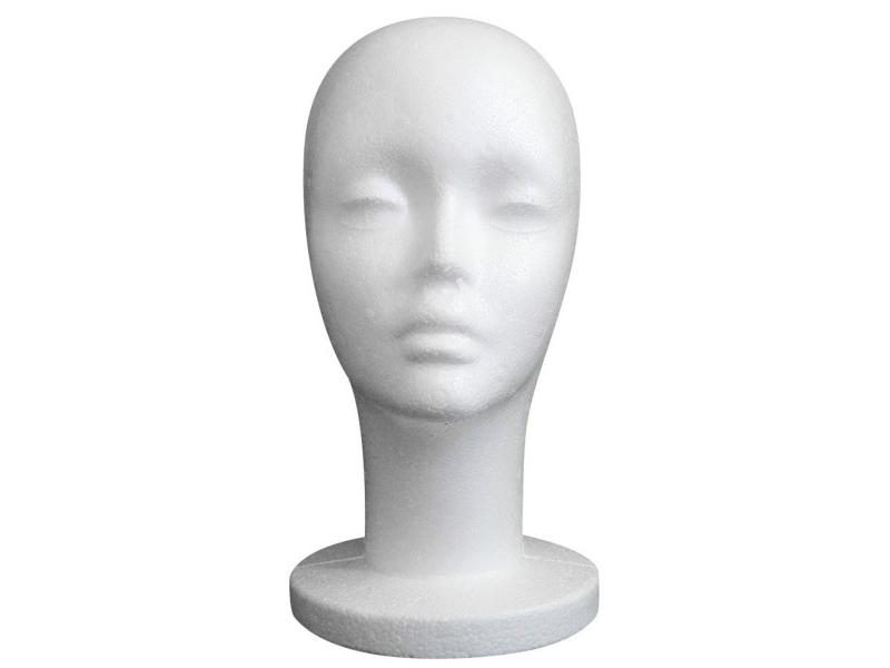 Female Mannequin Head Model With Foam Wig Glasses Display Carousel 2