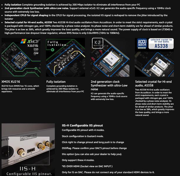 GUSTARD U18 DDC USB Digital Interface DSD512 PCM768Khz XU216 K2 Brand New Carousel 2