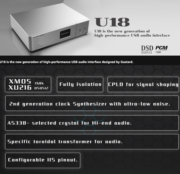 GUSTARD U18 DDC USB Digital Interface DSD512 PCM768Khz XU216 K2 Brand New Carousel 1