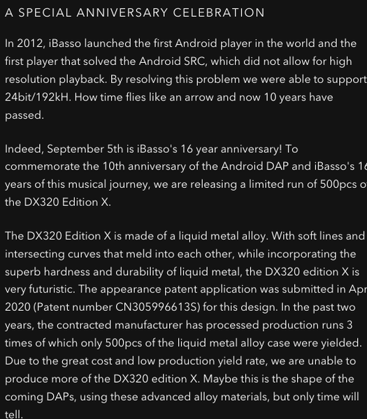 iBasso DX320 Edition X DAC DAP Music Player high fidelity DSD Like New ex-demo Carousel 11