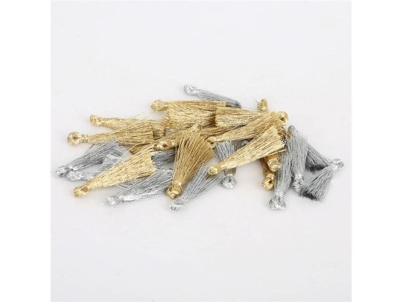 10PC 25MM Mini Gold/Silver Color Tassel DIY Pendant Jewelry Bracelet Key Making Carousel 1