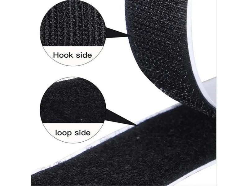 25Meter Strong Self-adhesive Fastener Tape Hook And Loop Black White Nylon Carousel 1